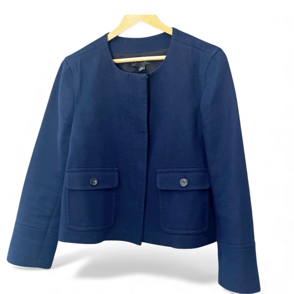 Ann Taylor Navy Cropped Blazer Sz 8